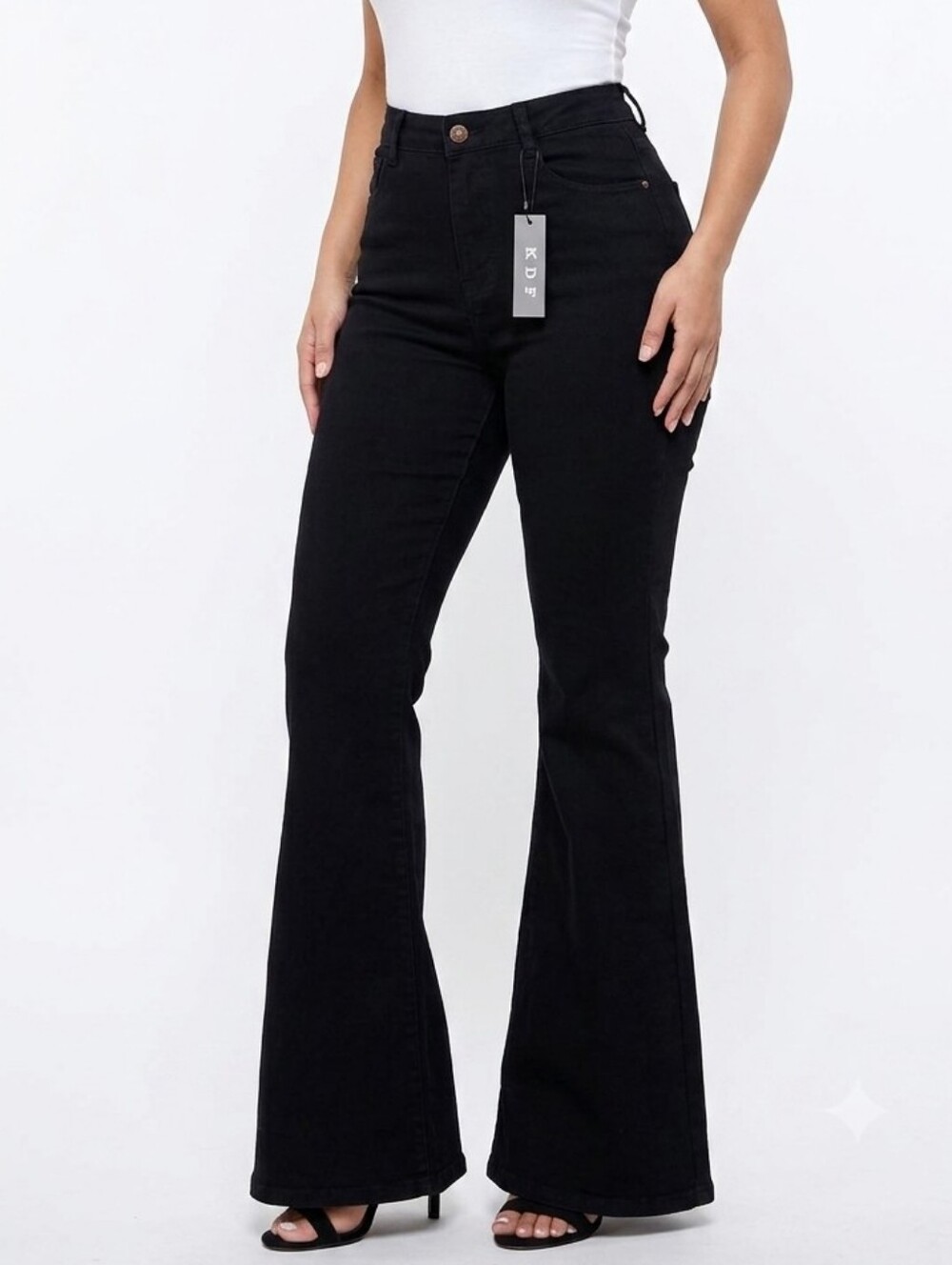 KDF Black Flare Jeans- Size 14 ( NWT)
